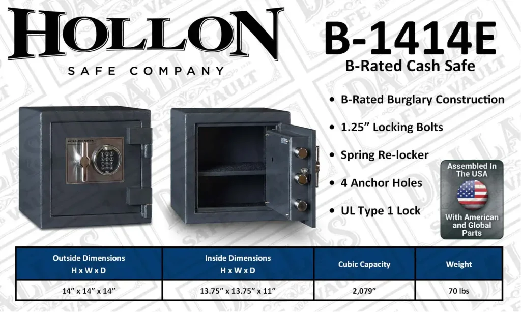 B1414E B Rated cash safe