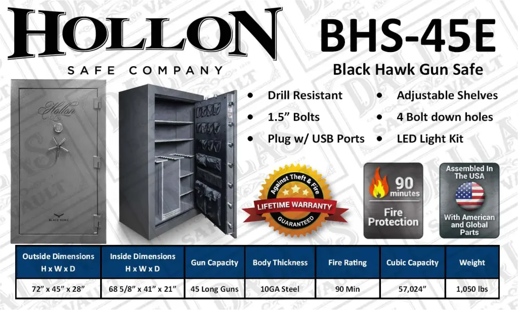 BHS45E Black Hawk Gun Safe