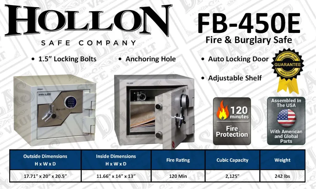 FB450E fire and burglary safe