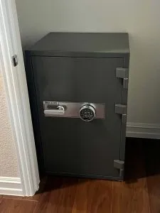 hollon home and office safe delivered and installed in a customer's closet